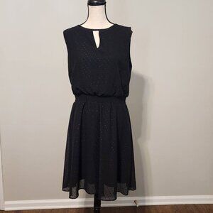Chico's Clip Dot dress sz 2.5 /  14 sleeveless black